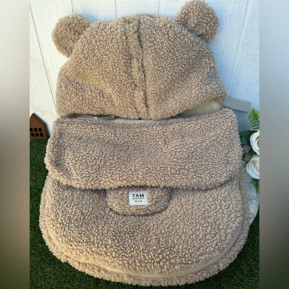 7AM Enfant BebePOD Teddy Infant Footmuff Color: Oatmeal Size: 0-9 months